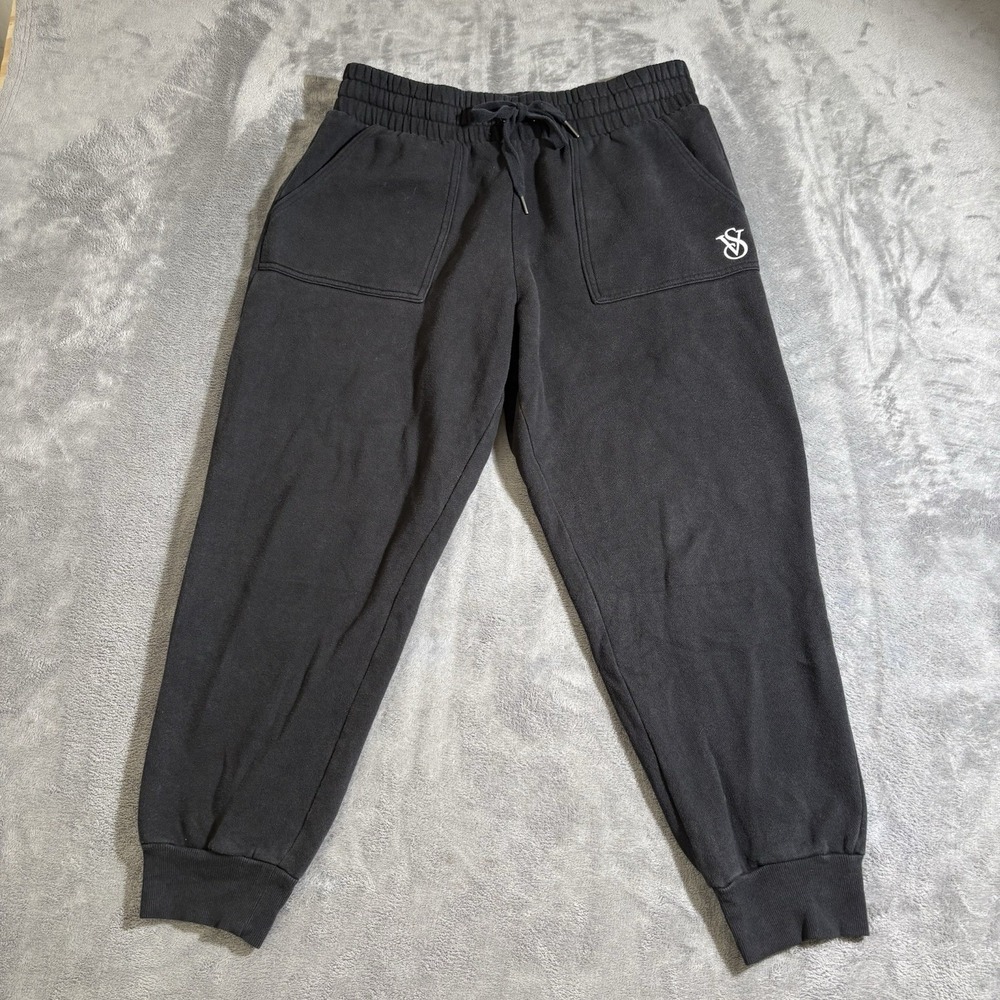 Victoria's Secret Sweatpants Joggers Women's L Black On Point High Rise Comfort